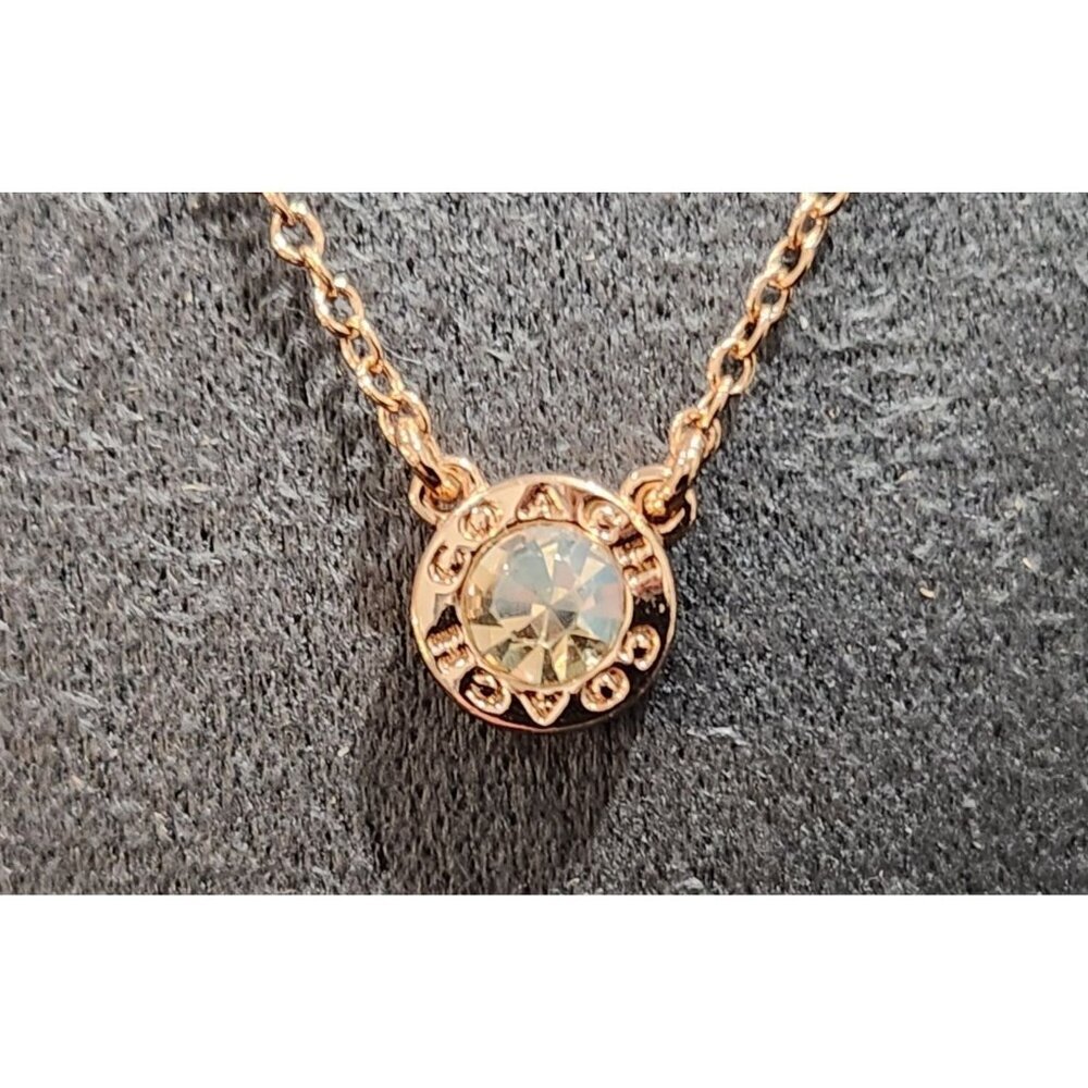 Coach Halo Tea Rose-gold Pendant Necklace-EUC